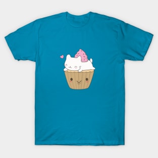 Cute and Kawaii Cat Cupcake T-Shirt T-Shirt